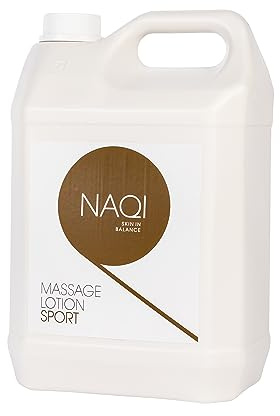 NAQI Sports Massage Lotion – Pre Workout & Post Workout Recovery – Muscle Relaxation Lotion – Non Greasy, Vegan Friendly, Paraben Free, Dermatologically Tested – Massage Therapy Lotion - 5L