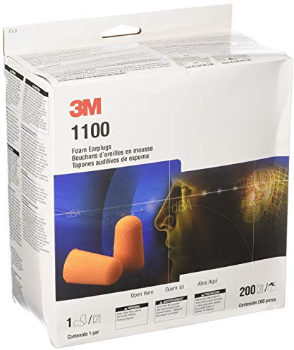 3M 1100 Foam Ear Plugs, 200-Pair , Orange