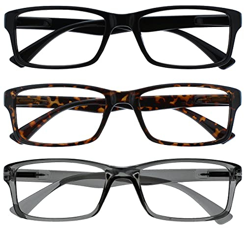 OPULIZE Pep Occhiali da Lettura, Nero Marrone Grigio, +2,50 Diottrie Unisex