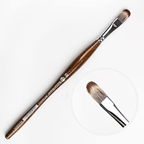 BORCIANI BONAZZI Pennello in Mangusta Sintetica n 12 Punta a Lingua di Gatto - Manico ergonomico