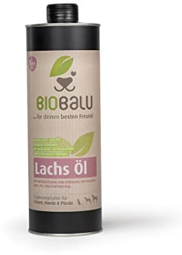 Biobalu Lachsöl 1000ml aus Norwegischer Fischzucht für Hunde, Katzen, Pferde und andere Haustiere in Lebensmittelqualität