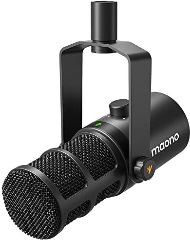 MAONO Dynamisches Mikrofon, USB/XLR-Podcast-PC-Mikrofon mit Software, EQ, Tap-to-Mute, Gain-Regler und Lautstärkeregler, Studiomikrofon für Rundfunk, Aufnahme, Streaming und Gaming (PD400X)