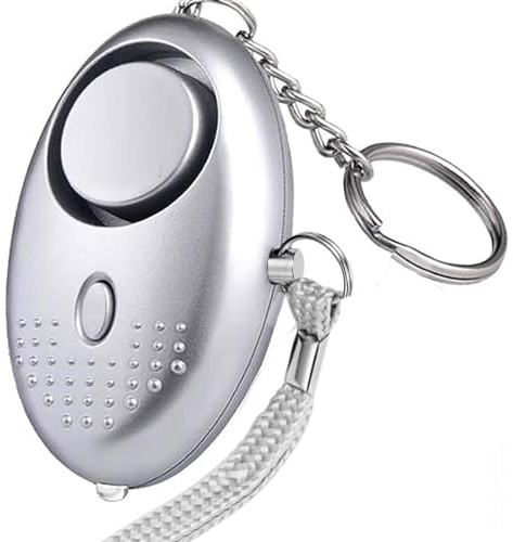 Personal Alarms For Women,Reusable Police Approved 150DB Super-Loud! ,Personal Alarms with LED Light, Small Personal Security Alarm Torch Keychain for Women, Girls, Children and Elderly (Silver)