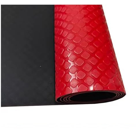 BESNUT PVC Flooring Rolls Parking Mats, Gym Garage Floor Runner & Protector Mat,2.6mm Thick Garage Home Gym Floor Dog Bowls Crate Mat Rubber Flooring Rolls (Color : Red, Size : 1.5x1.5m)