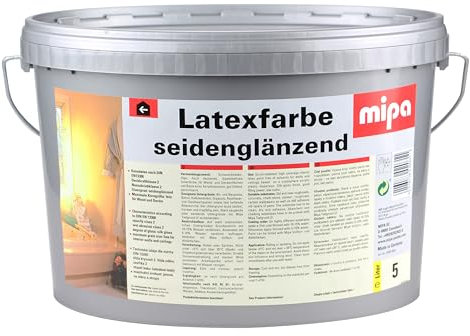 MIPA Latexfarbe seidenglänzend,Innen+Außenfarbe weiss,5 Liter
