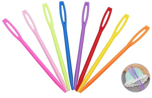 Agujas coser niños, Dujelixa 60 Piezas Agujas de Coser a Mano Ojo Grande, 7cm/2.75inch Aguja Coser Plástico, Aguja Lanera, Aguja Tapiz, Aguja Bordar (Mezclar colores aleatoriamente), Aguja Zurcir