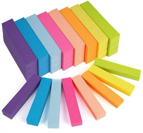 NOTEZMATE Sticky Notes Small 3 x 0.63in,2400 Sheets 8 Bright Color Sticky Tab,100 Sheets/Pad Mini Self-Stick Notes Writable,Repositionable for Annotation,Classification,School,Office,Planning