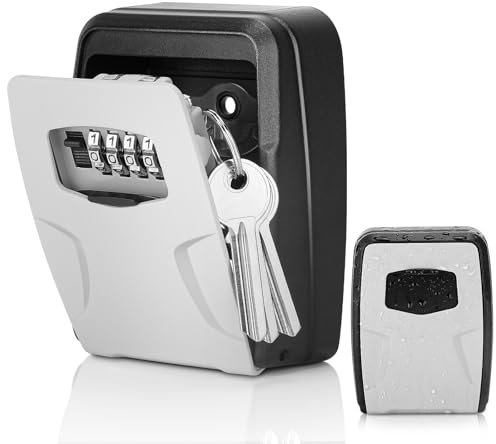 Oamwrae Cassetta Chiavi con Codice a 4 Cifre, Cassetta Sicurezza Chiavi, Impermeabile E Sicurezza Locker Chiavi per Casa Garage Ufficio Esterno Chiavi Di Scorta Deposito
