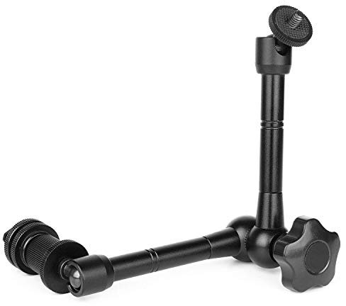 Wadakada Magic Arm 11 inch Articulating Arm Magic Friction with Hot Shoe Mount & 1/4 inch Tripod Screw for DSLR Camera Monitor LED LCD Lights DV Monitor Flash Lights Microphone