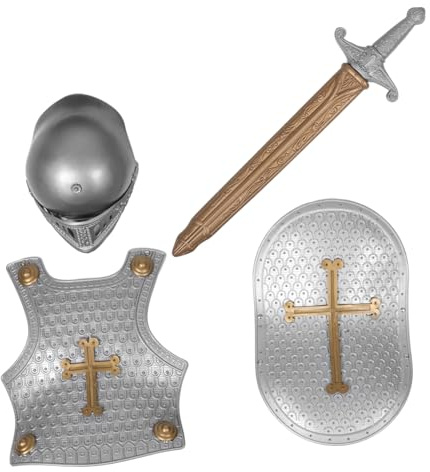 JEWEDECO 1 Set Sköldleksaker Barnleksak Bärbar Liten Sköld Barn Riddarrustning Riddarleksaker Barn Cosplay Barndräkter Barnsvärd Barnsköldrustning För Barn Riddarkostym Barn