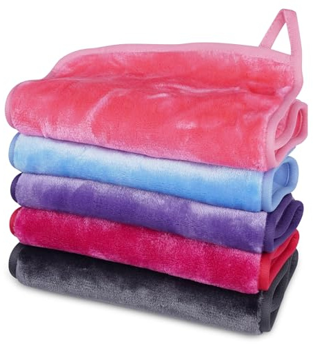 KODAMO Makeup Remover Cloth - 7.8 * 14 inch Reusable Microfiber Face Towels for Makeup Removal, Cleansing & Skincare - Washable Facial Cloths, Makeup Remover Towels for Sensitive Skin (Pack of 5)