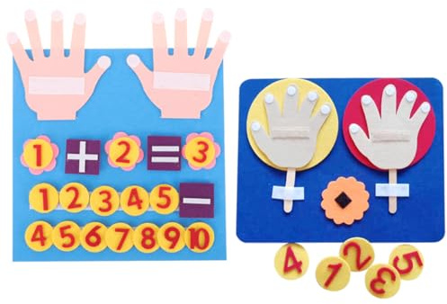 ibasenice Jeu Éducatif Favorisant Le Développement des Capacités Cognitives et Motrices pour Garçon et Filles 2 Sets en Feutre Maternelle Préscolaire