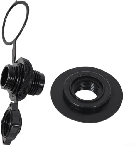 Copertura per valvola per barca gonfiabile per kayak e materasso ad aria, con filettatura da 22 mm, struttura in ABS nero, chiusura ermetica per evitare perdite, design leggero e portatile, per