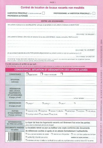 WEBER Lot de 2 Contrat de bail d'habitation Bail d'habitation