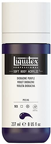 Liquitex 1923186 Professional Acrylic Paint Soft Body - Artist Paint in Creamy Opaque Consistency, High Pigmentation, Non-fading and Ageing-Resistant, 237 ml Bottle - Dioxazine Purple