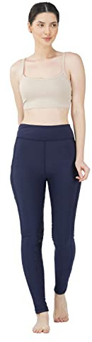 Avon Equine Damen Winter Reithose Premium und bequeme Reitleggings Strumpfhose Sticky Bum Reithose, navy, XL