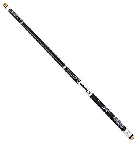 LUOSHUAI Stipprute Kohlefaser-Teleskop-Angelrute 2,7 m-6,3 m 1/9 Power Hard-Hand-Pole Carp Angelfutterstangen für Bach Süßwasser Angelrute (Color : Black, Length : 6.3 m)