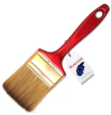Quercos Pinceau Plat 70 mm – sans Perte de Poils – Pinceau à Peinture Professionnel Parfait pour Peinture, Vernis, lasures et colles – Pinceau Evo-Fibre, Fibres synthétiques