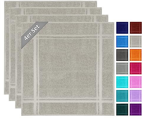 Lashuma Juego de 4 toalhas de cozinha - Paños de Cocina de 100% algodón, Gris Guijarro, 50 x 50 cm