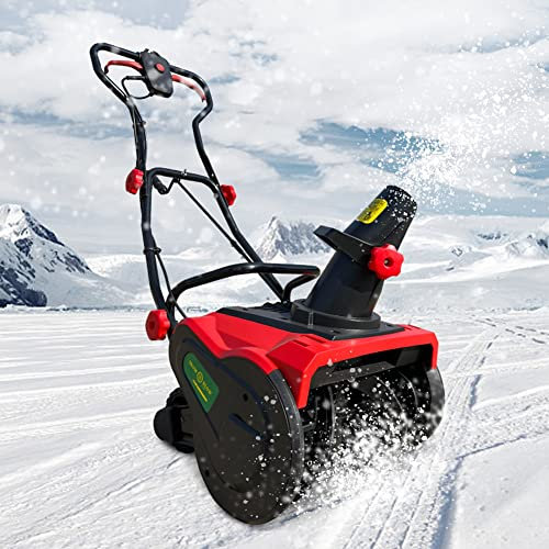 Barredora de nieve de 2000 W, limpiador de nieve, cepillo para polvo de suciedad de hojas con escoba, quitanieves ajustable, quitanieves, barredoras de alfombras para patios, calzadas, calles, césped