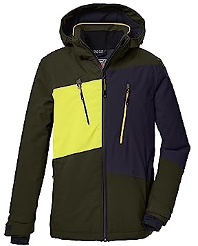 Killtec Jungen Skijacke/Funktionsjacke mit abnehmbarer Kapuze und Schneefang, wasserdicht KSW 174 BYS SKI JCKT, dunkeloliv, 128, 39896-000