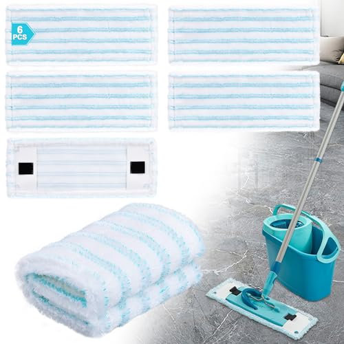 Wischmopp Ersatz Kompatibel für Leifheit Wischbezug, Ersatzmopptuch (6Pcs)