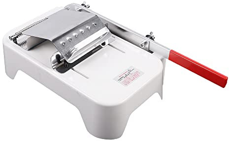 Meat Slicer, Manual Meat Slicer Machine for Home, Stainless Meat Cutter with 20cm Long Blade, for Beef Rolls/Mutton Rolls etc, Manual Frozen Meat Slicer with Spring, 30 × 17 × 43 cm