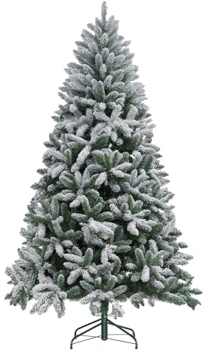 HOMCOM Árbol de Navidad 210 cm 1021 Ramas Soporte de Metal Verde