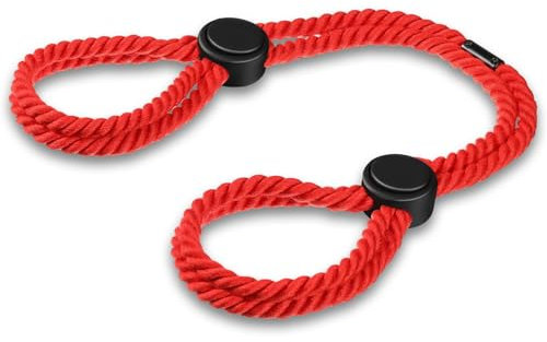 Gulfmew Bondage Seile für Paare Verstellbares Fesselseile für Handgelenk und Knöchel Handschellen im Bett für Erwachsene Fesselspielzeug für Frauen Männer (Rot)