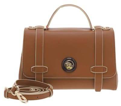 Fuchsia - Sac à main camel et beige uni avec rabat et fermoir clic-clac - Taille TU