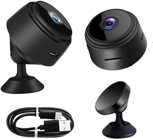 Mini caméra espion, Mini-caméra-WiFi, Minicaméra-Espion-cachée, Camera E-spion WiFi 1080P Mini-Caméra de Surveillance, avec Détection de Mouvement, Mi-ni c-améra magnétique pour intérieur/Maison