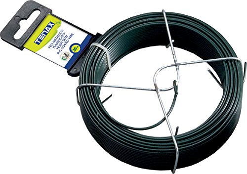 Tenax Hilo Metálico Plastificado Verde, Longitud 30 m, Diámetro 2 mm