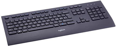 Logitech K280e Pro Kabelgebundene Business Tastatur für Windows, Linux und Chrome, USB-Anschluss, Handballenauflage, Spritzwassergeschützt, PC/Laptop, Schweizer QWERTZ-Layout - Schwarz, estándar