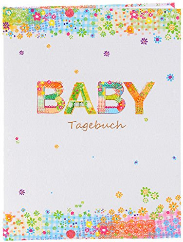Goldbuch 11374 Babytagebuch Flower Power, 44 illustrierte Seiten, ca. 21 x 28 cm