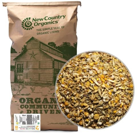 New Country Organics | Corn-Free Classic Layer Chicken Feed for Laying Hens | Corn-Free and Soy-Free | 17% Protein | Certified Organic and Non-GMO Chicken Food | 50lbs Bag