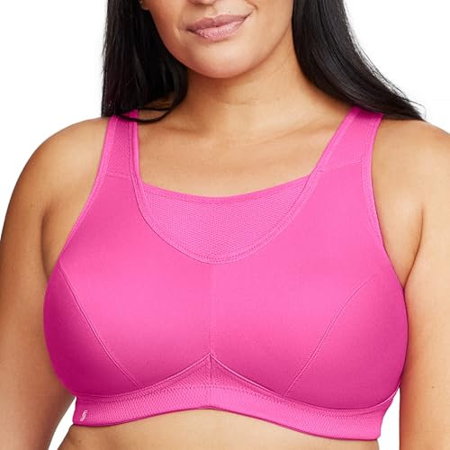 Glamorise Full Figure Plus Size No-Bounce Camisole Sports Bra Wirefree #1066 Rose Violet