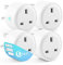 Maxesla 16A Smart Plugs with Energy Monitoring, WiFi Outlet Smart Sockets - Alexa Accessories with Timing, Remote Control, No Hub Required (4 Pack)