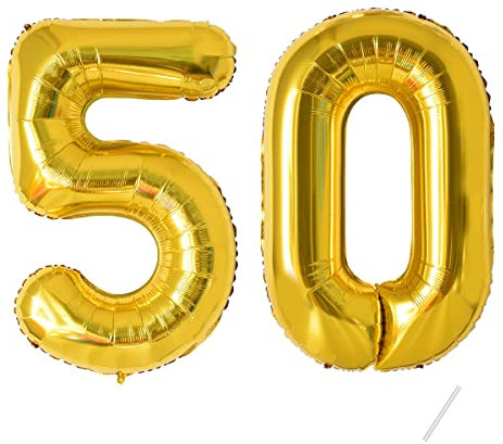 Geburtstag zahlen luftballon 50 jahre | Folienballon Gold- Folienballon in 40-101cm Geburtstagsdeko - Ballon Zahl Deko zum Geburtstag fliegt mit Helium für Männer Frauen 50.Geburtstagsparty Jubiläum