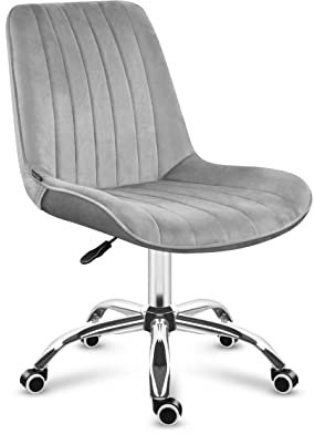 MARK ADLER Future 3.5 moderner Bürostuhl gepolsterter Samt bequemer Schreibtischstuhl öhenverstellbarer Computerstuhl bis 130 kg belastbar atmungsaktiv und Drehstuhl Grau Velur