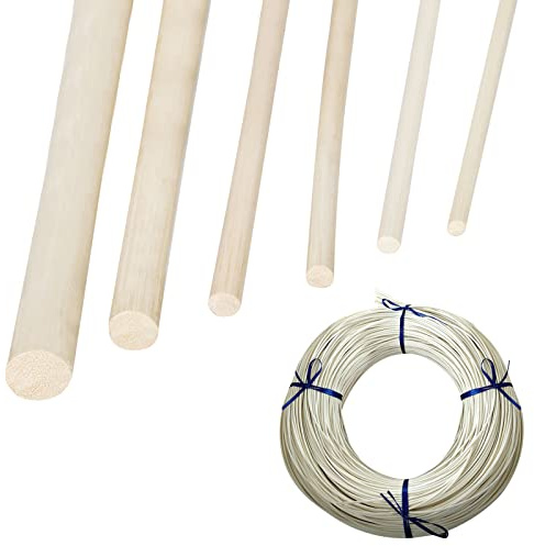 Tubo d'india naturale, tubo da intreccio, materiale intrecciato, bastoni per tubi d'india naturali, diametro 3 mm, diametro 8 mm, per cesti, fai da te, rotolo da 500 g, in rattan (Ø-3 mm, A)