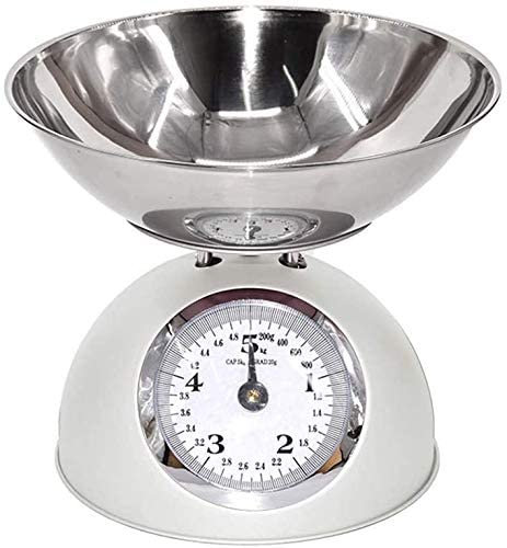 Bilancia da cucina meccanica Bilancia a piattaforma meccanica retrò da 5 kg, bilancia per alimenti in acciaio inossidabile con ciotola, str