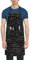 Lrtyuasq Delantal de cocina con estampado de notas musicales, color negro y blanco, con bolsillos, Ciencia abstracta química, Taille unique