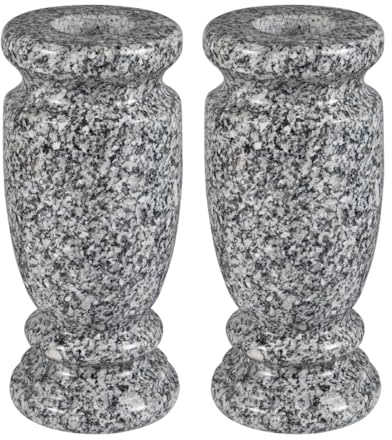 Afvarir Granite Cemetery Vase for Grave Markers, Headstone Memorial Flower Holder