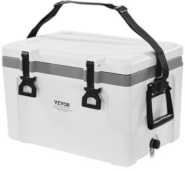 VEVOR tragbare Kühlbox Hartkühlbox (38 Qt / 26 Dosen) mit Eisspeicherung & robusten Griffen, isolierte tragbare Kühlbox aus stabilem Material, geeignet für Familienpicknicks und Kurztrips