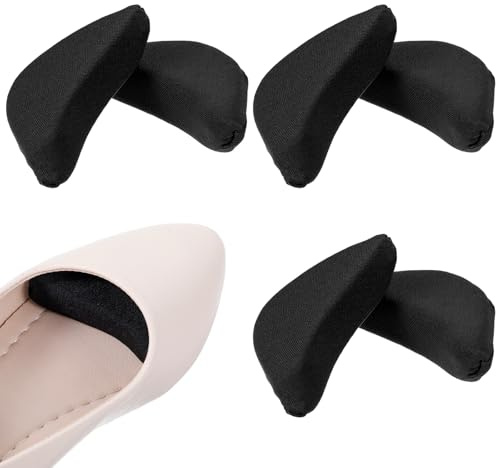 BOHUIZ 3 Pair Shoe Filler for Too Big Shoes Women, Soft Sponge Toes Filler Inserts Adjustable Shoes Fillers Big Toe Plug Foot Brace Shoe Pads Black Toe Cushions for High Heel Pumps Flats Sneakers