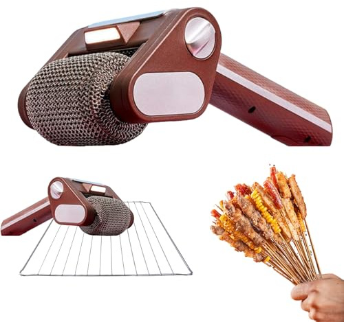 Limpiador Eléctrico para Barbacoa Kouamor, Recargable USB, Sin Cerdas, Plancha Eléctrica, Acero Inoxidable 304, Rojo