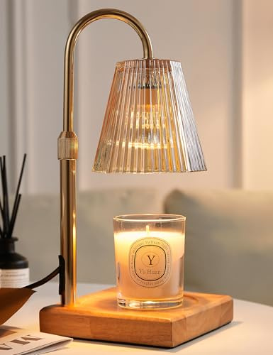 Allanmen Candle Warmer Lamp with Timer, Dimmable Candle Warmer for Home Decor, Birthday Gifts for Women Mom, Adjustable Height Wax Melt Warmer with 2 Bulbs