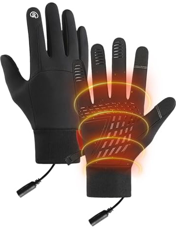 demaxiyad Guanti riscaldati | Guanti da Caccia riscaldati | Guanto USB impermeabile antiscivolo Touch Screen per Guida Escursionismo Biciclette Sport Inverno | per Uomini Donne Escursioni Bici Fredda