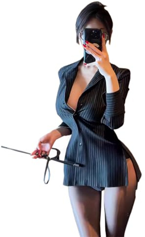 QYYZTQY Tenue de secrétaire pour Femme, Lingerie, Costume de Professeur de Bureau, Haut OL, Uniforme de Cosplay, Robe Une piè, Chemisier, Jupe, sous-vêtements, Body, Jeu de rôle, Ensemble de poupée