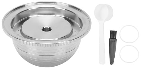 BAFOVY Cápsula de café Reutilizable, Acero Inoxidable 304 Premium, Kit Completo de Accesorios para una Preparación Perfecta con Máquina Vertuos Plus (80ML)